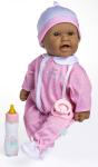 JC Toys/Berenguer - La Baby - Baby - Pink/White Onesie with Pacifier & Magic Bottle - Hispanic - Doll